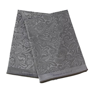 Lot de 2 mouchoirs pur coton motif jacquard gris Cachemire vapeur