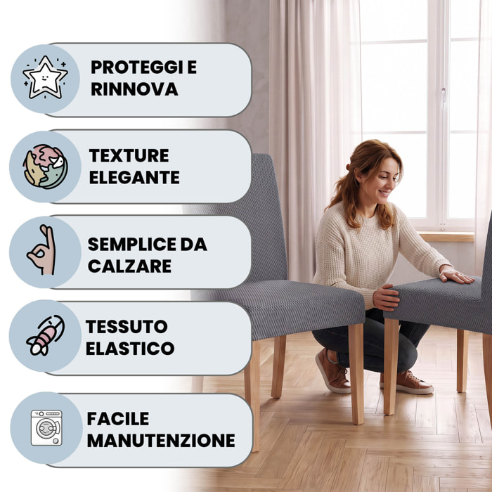 COPPIA VESTISEDIA CON SCHIENALE FASHIONABLE, Microfibra/Cotone/Elastan - GRIGIO SCURO