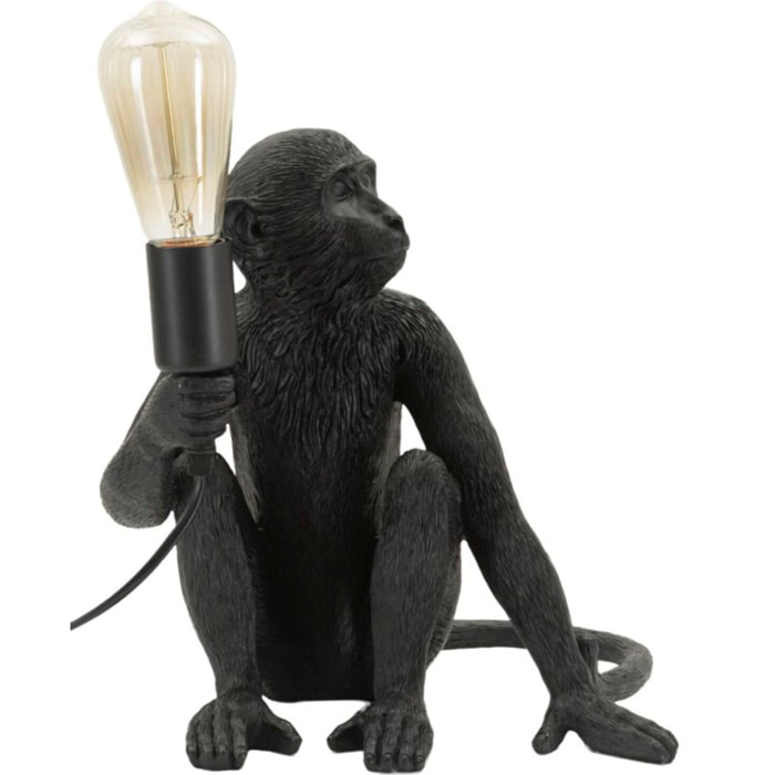 LAMPADA DA TAVOLO MONKEY SEDUTA NERO CM 33X33X32