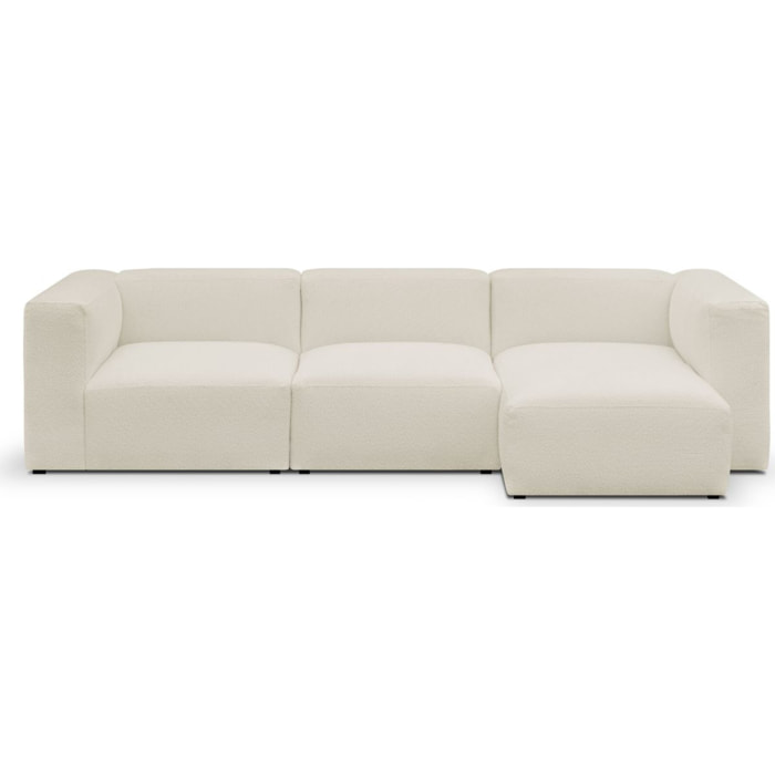 Canapé d'angle à droite modulable 4 places en tissu bouclette - MODULO