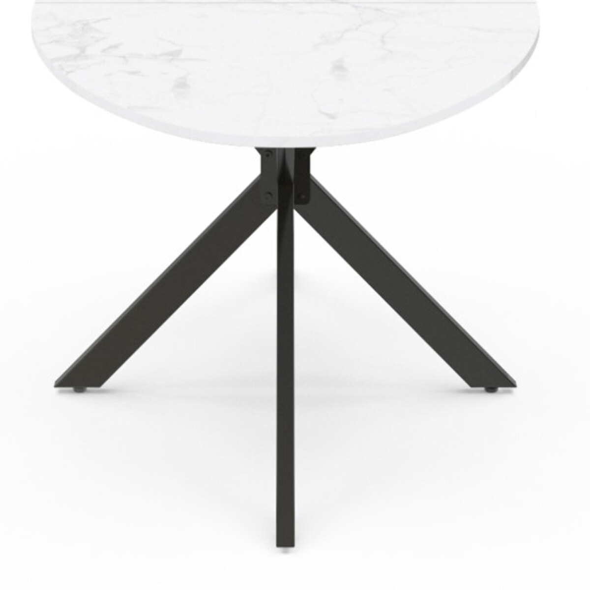 Table à manger ovale Céleste effet marbre blanc et noir 200cm