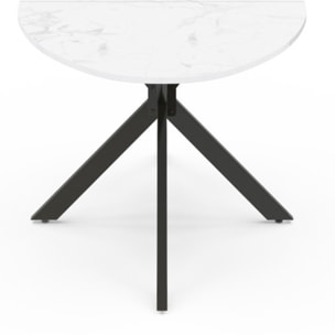 Table à manger ovale Céleste effet marbre blanc et noir 200cm