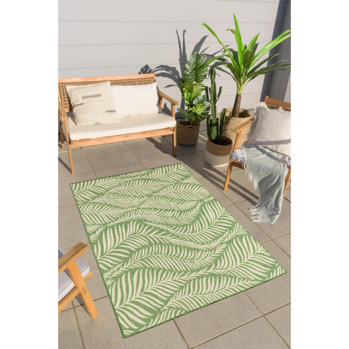 Samba - tapis intérieur extérieur motif feuilles, vert