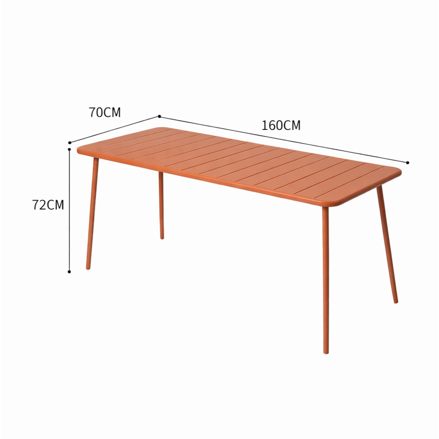 EVORA Table de jardin 6 places 160cm terracotta