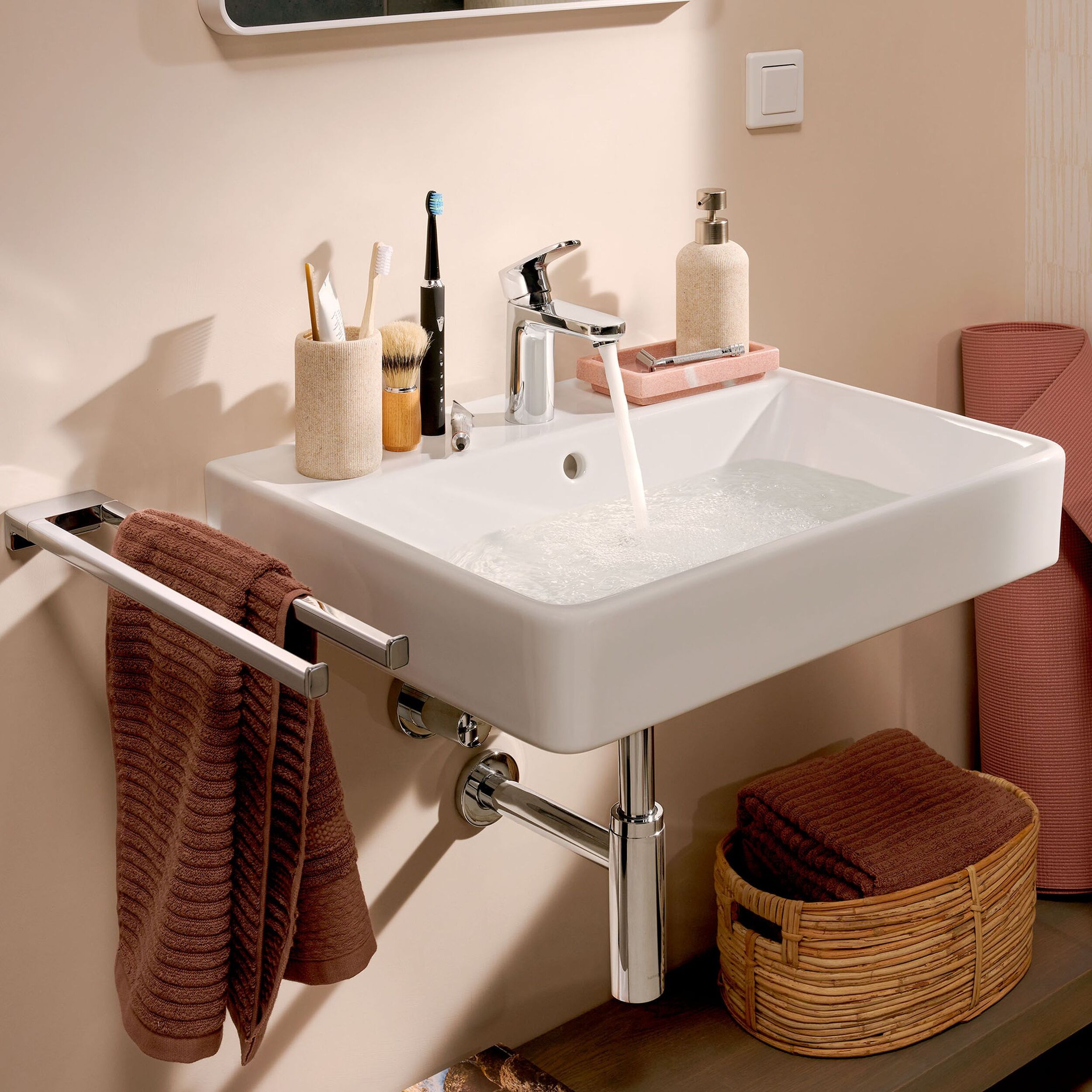 Mitigeur lavabo Vernis Blend 100 CH3 CoolStart avec vidage clic-clac, Chromé