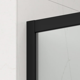 TEX BB Porte de douche 110x195cm coulissante anticalcaire avec profilés noir mat  (SATTEXDBB110CT)