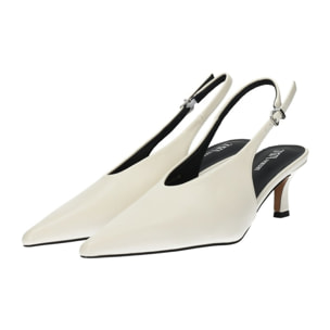 Décolleté sling back Donna Tata Italia Bianco