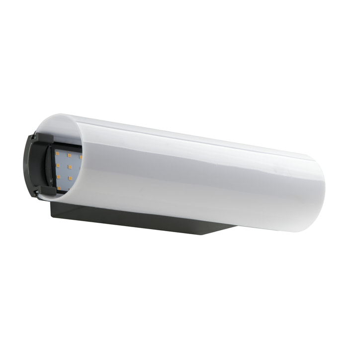 Applique LED per esterno TUNNEL cilindrica antracite e bianco latte 12W 4000K (luce naturale)