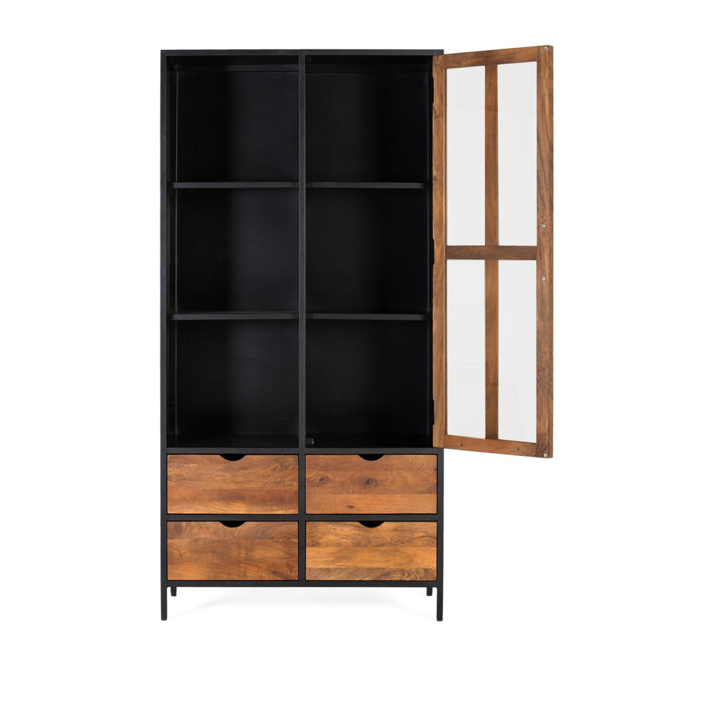 Vitrina de Madera de Mango 90 Cm Estilo Industrial