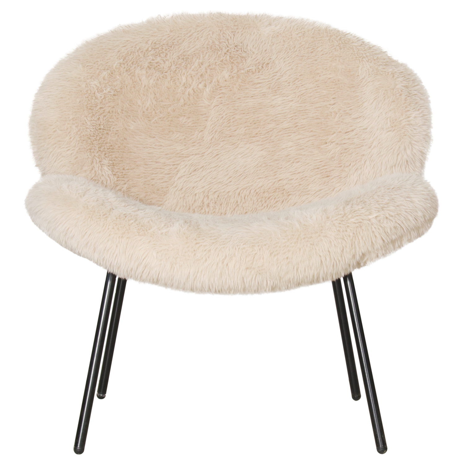 Fauteuil en fausse fourrure beige SACHA