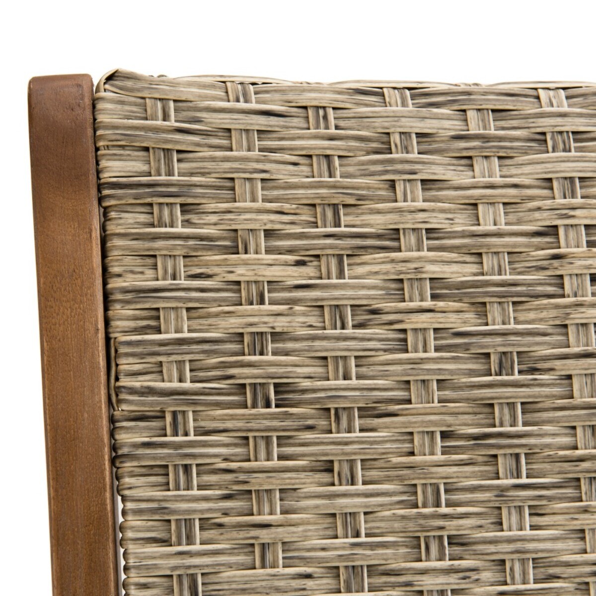 VICK - Ensemble de 2 chaises de jardin pliantes en bois Acacia et rotin synthétique