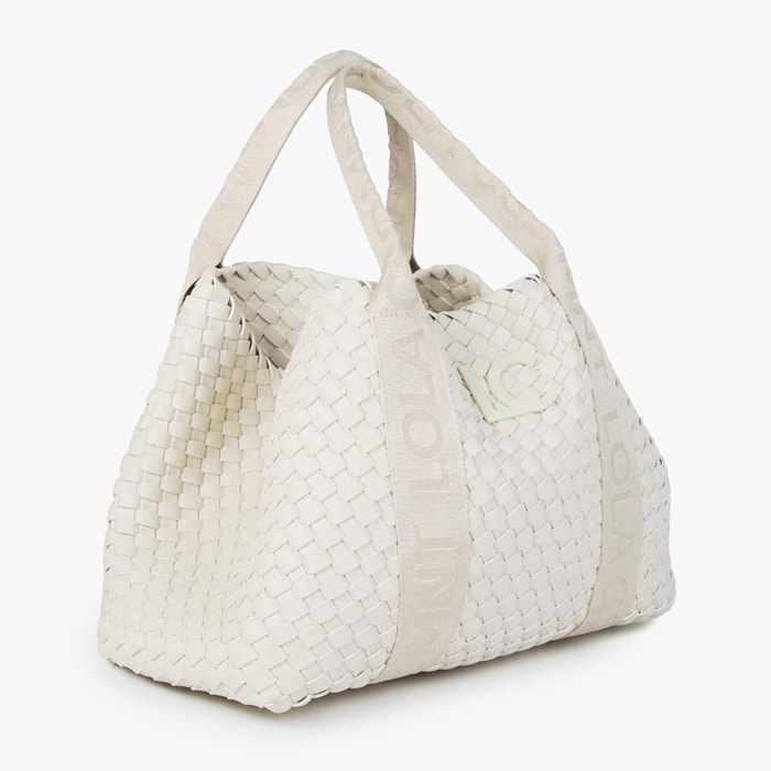 Borsa shopper a mano intrecciata