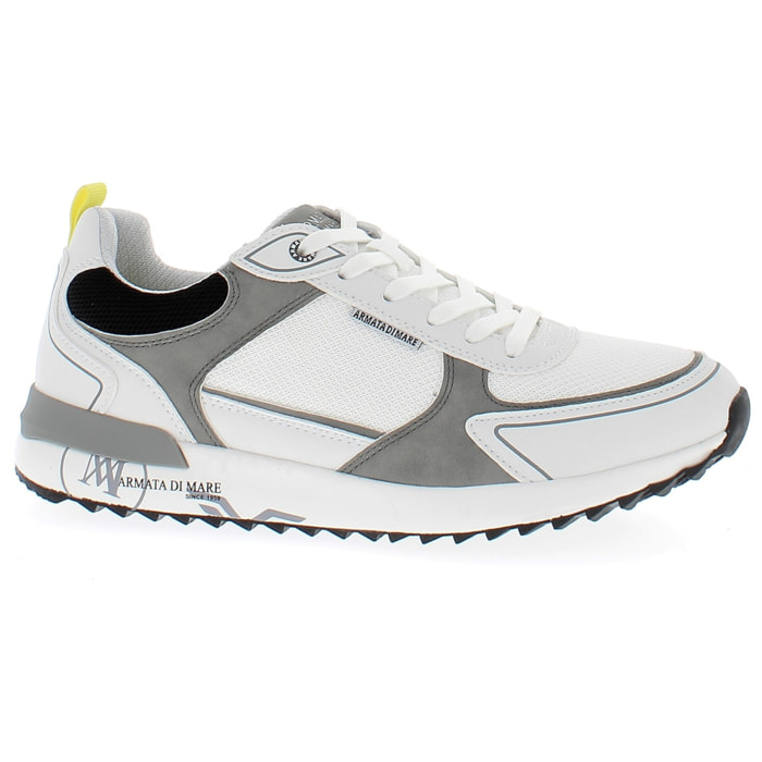 Armata di Mare Scarpe Uomo Sneakers Vintage Running con Soletta Rimovibile in Memory Foam AMU 1N947 Off White