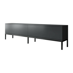 Mobile porta TV Dpetrell, Credenza da soggiorno, Armadio basso per TV, Base parete attrezzata, 180x30h47 cm, Antracite e Nero