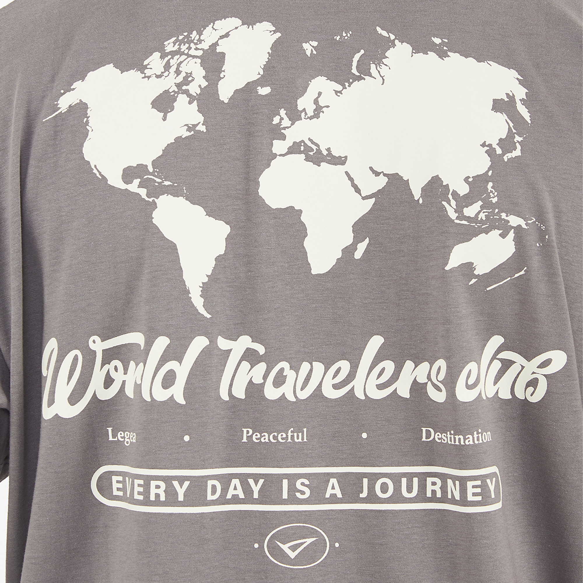 T-shirt in cotone da uomo TRAVELER grigio scuro