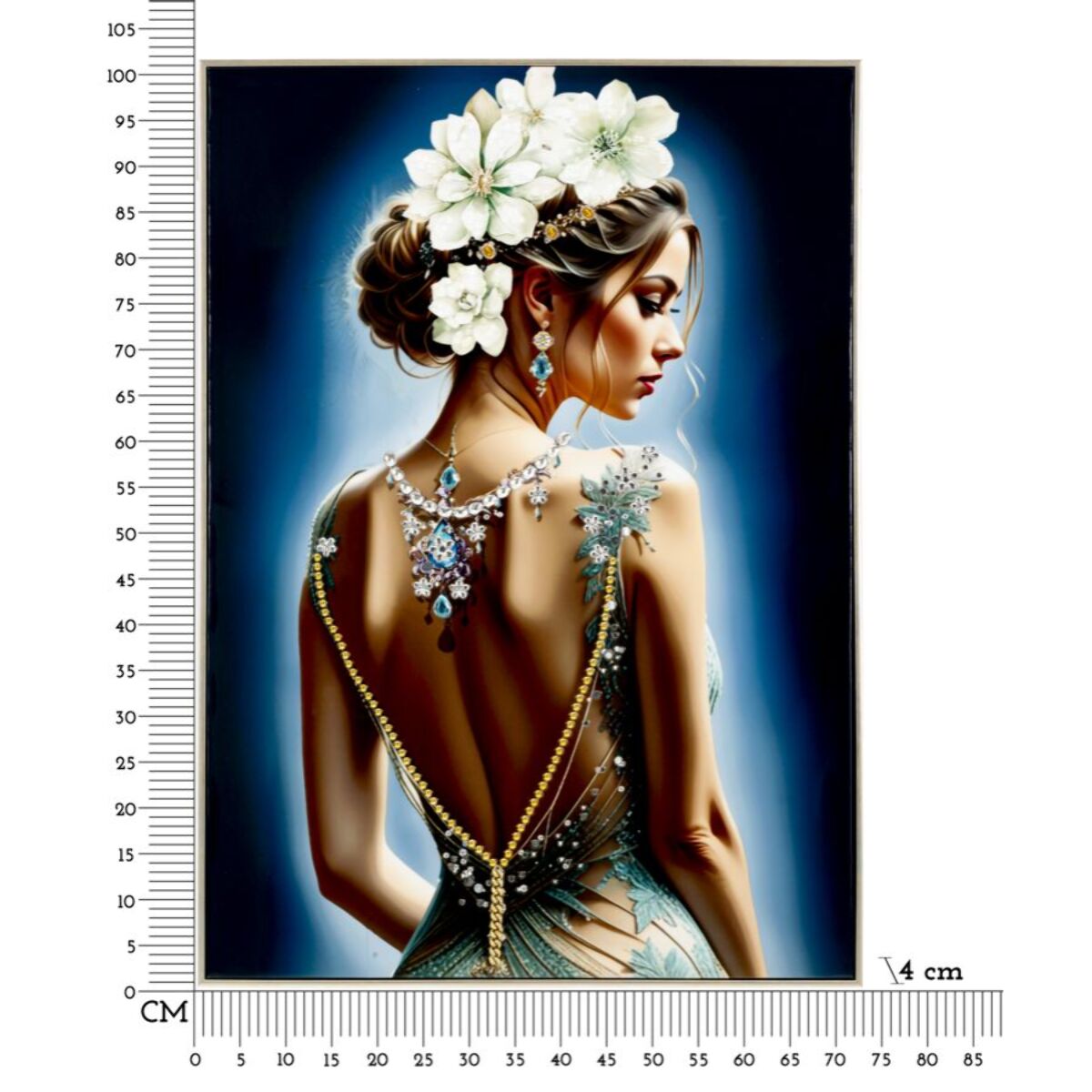 DIPINTO SU TELA LACCATO ISABEL C/CORNICE -A- CM 72X4X102