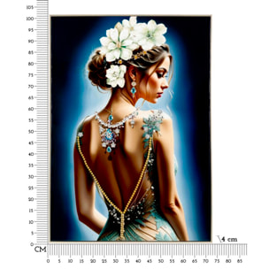 DIPINTO SU TELA LACCATO ISABEL C/CORNICE -A- CM 72X4X102