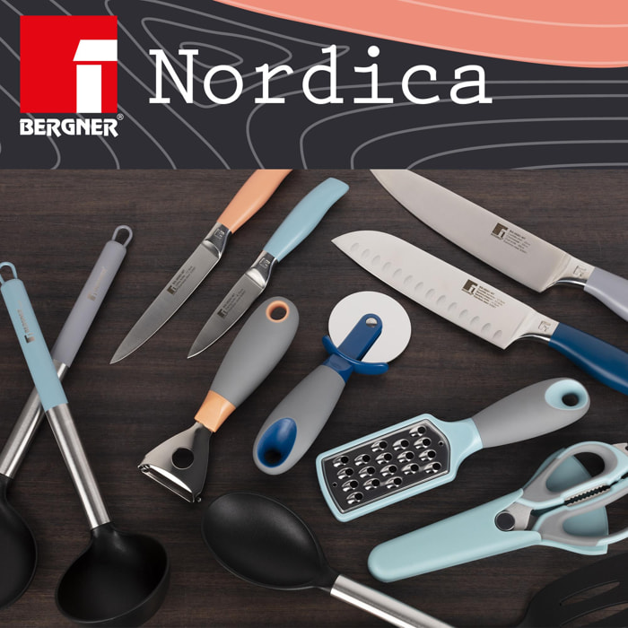 Set 2 utensilios (cortador pizza + tijeras) Bergner colección Nordica