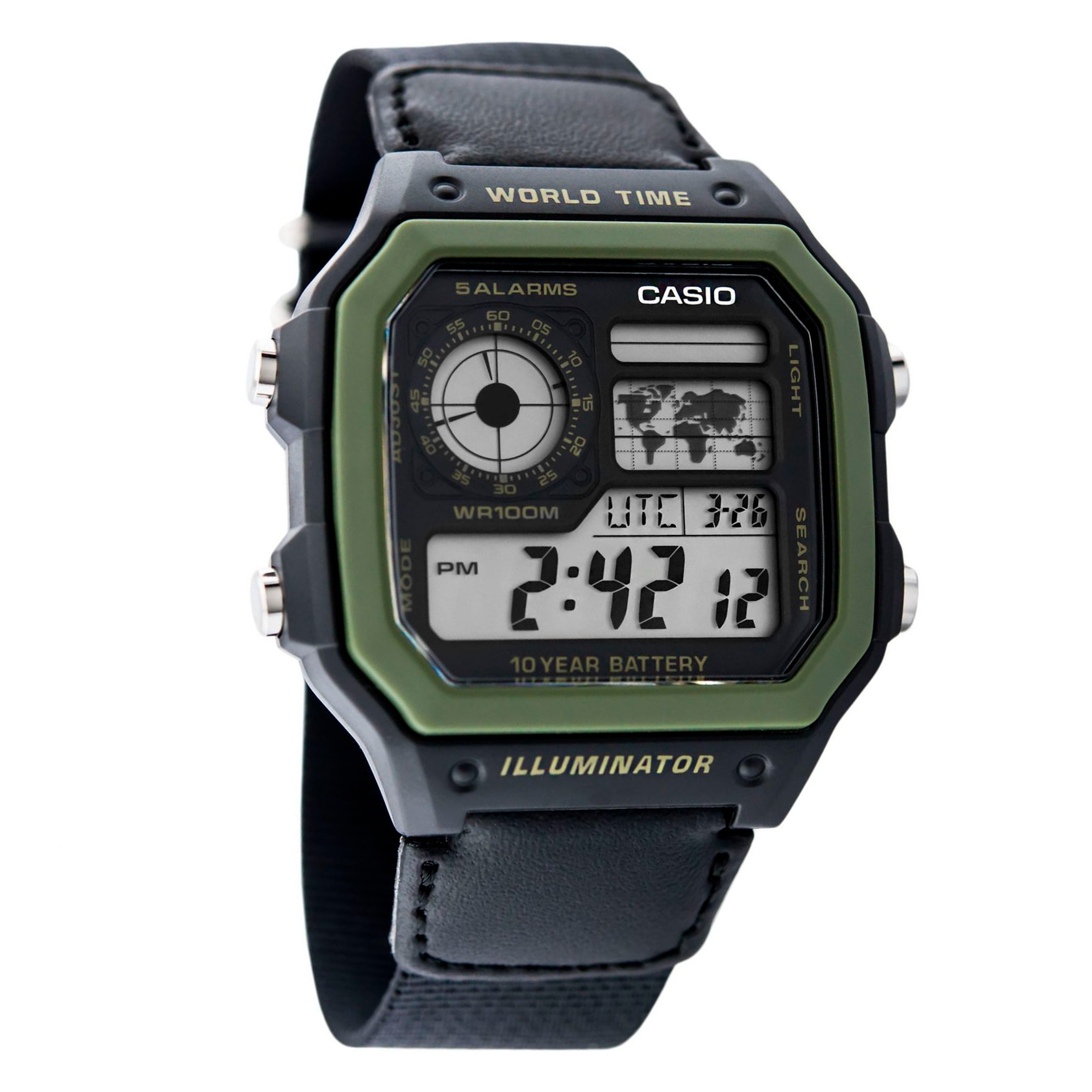 Reloj Casio AE-1200WHB-1BV Hombre Digital Cuarzo con Correa de Tela