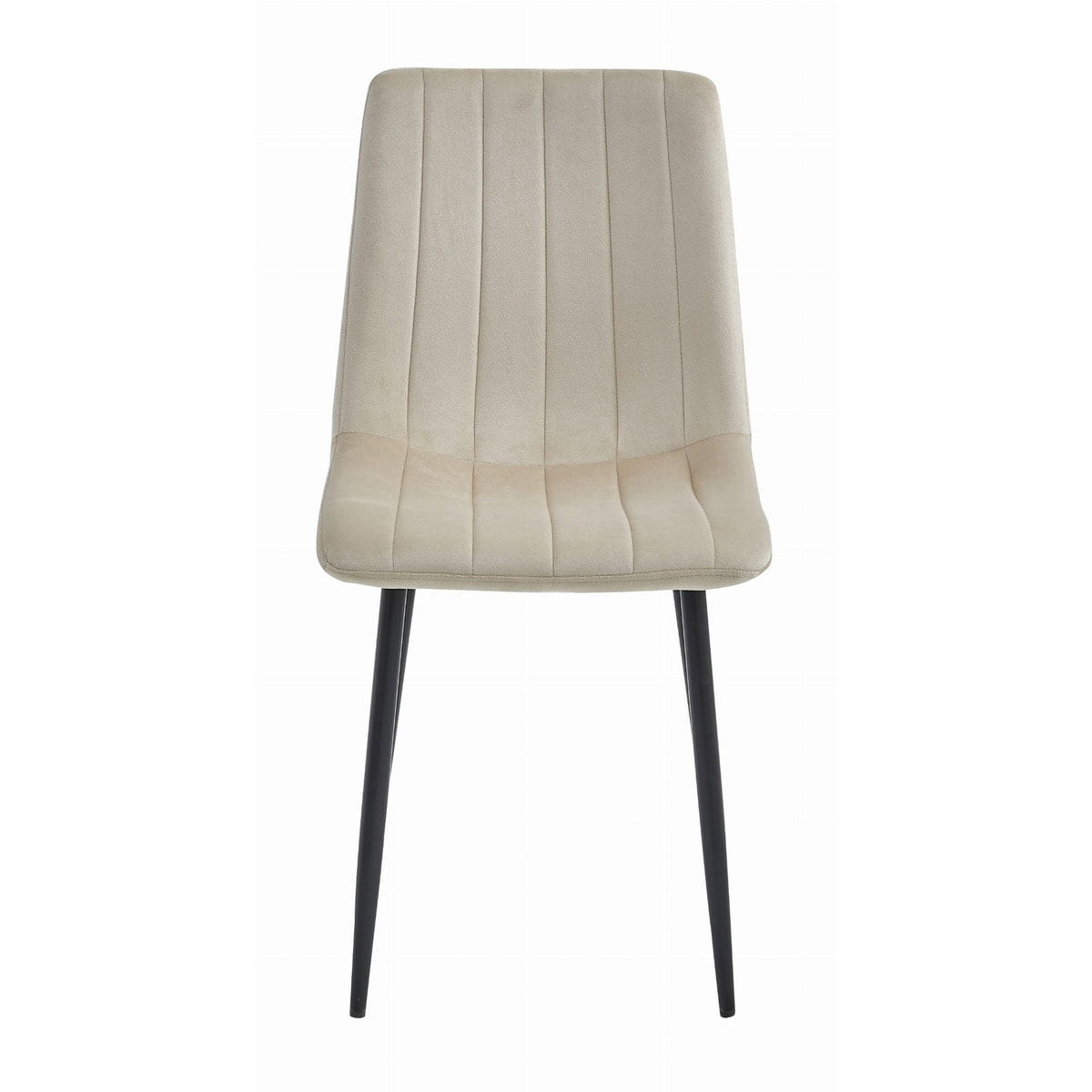 Set di 2 sedie Lava in velluto beige chiaro e metallo nero