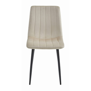 Set di 2 sedie Lava in velluto beige chiaro e metallo nero