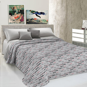 Copriletto di cotone lovelove grigio 100% cotone