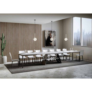 Mesa extensible 90x180/440 cm Baita Evolution Fresno Blanco estructura Antracita