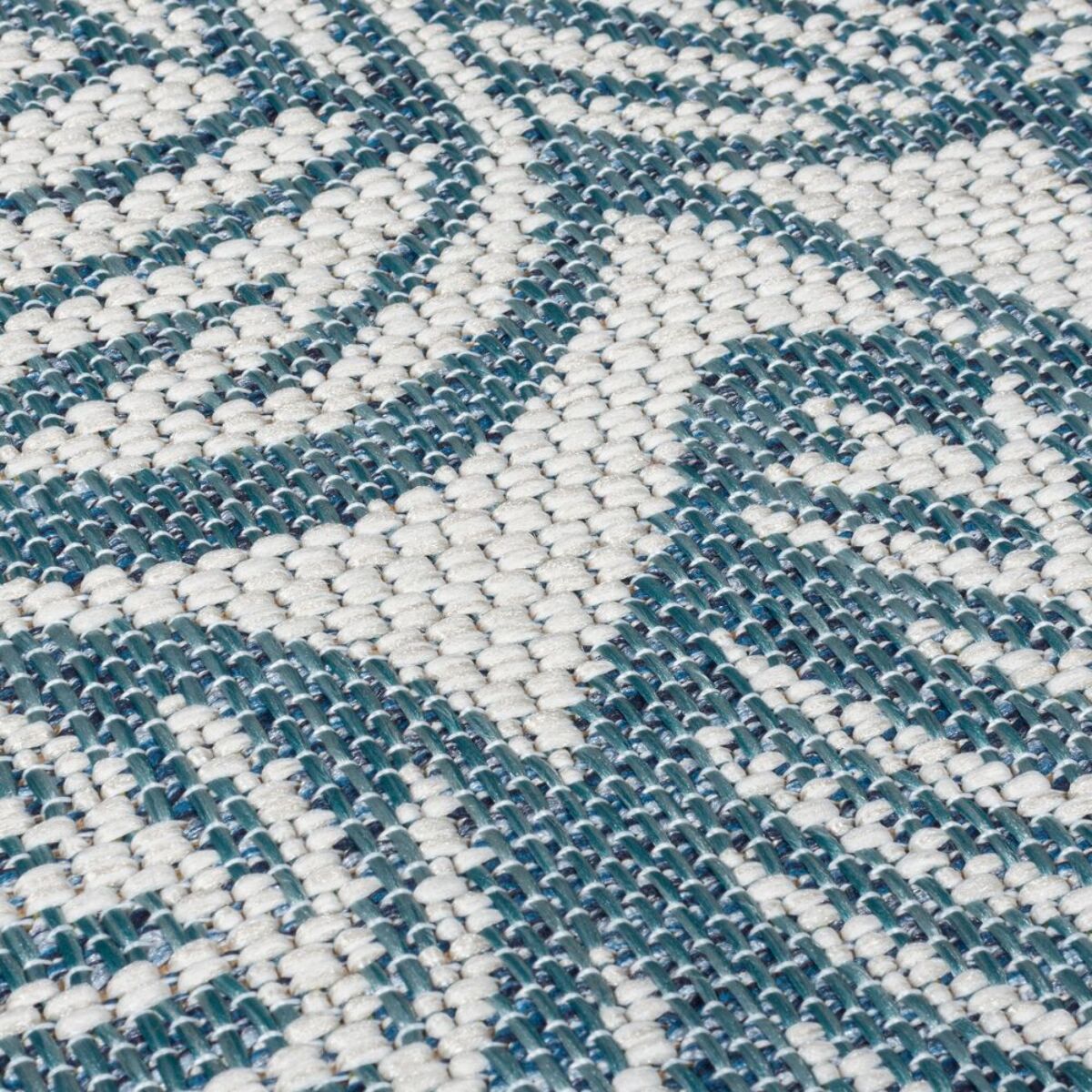 Tapis extérieur rond BELLA LEAF Bleu