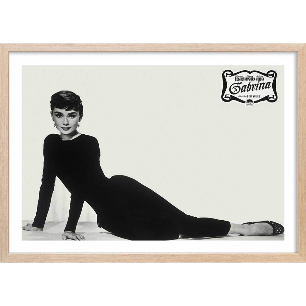 Affiche cinéma Audrey Hepburn Sabrina 1954 Affiche + cadre en bois - Chêne