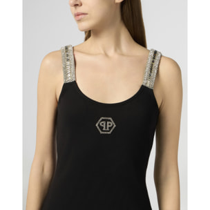 PHILIPP PLEIN Long Tank Dress Strass Hexagon