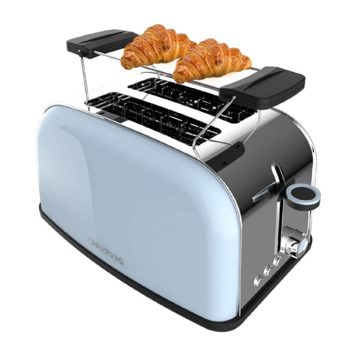 Tostador vertical Toastin' time 850 Blue, 850W de Potencia, Doble ranura corta y