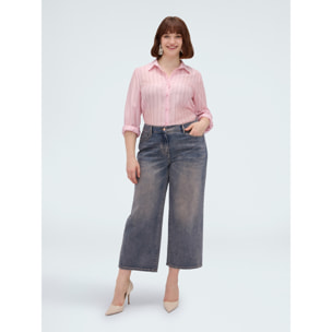 Fiorella Rubino - Camisa de rayas en mezcla de lyocell - Rosa