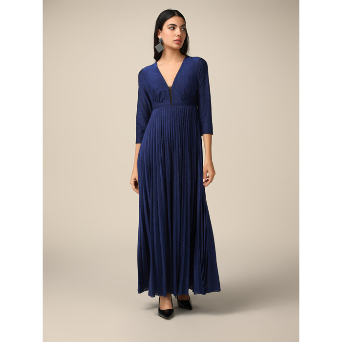 Oltre - Vestito lungo in jersey lurex - Blu