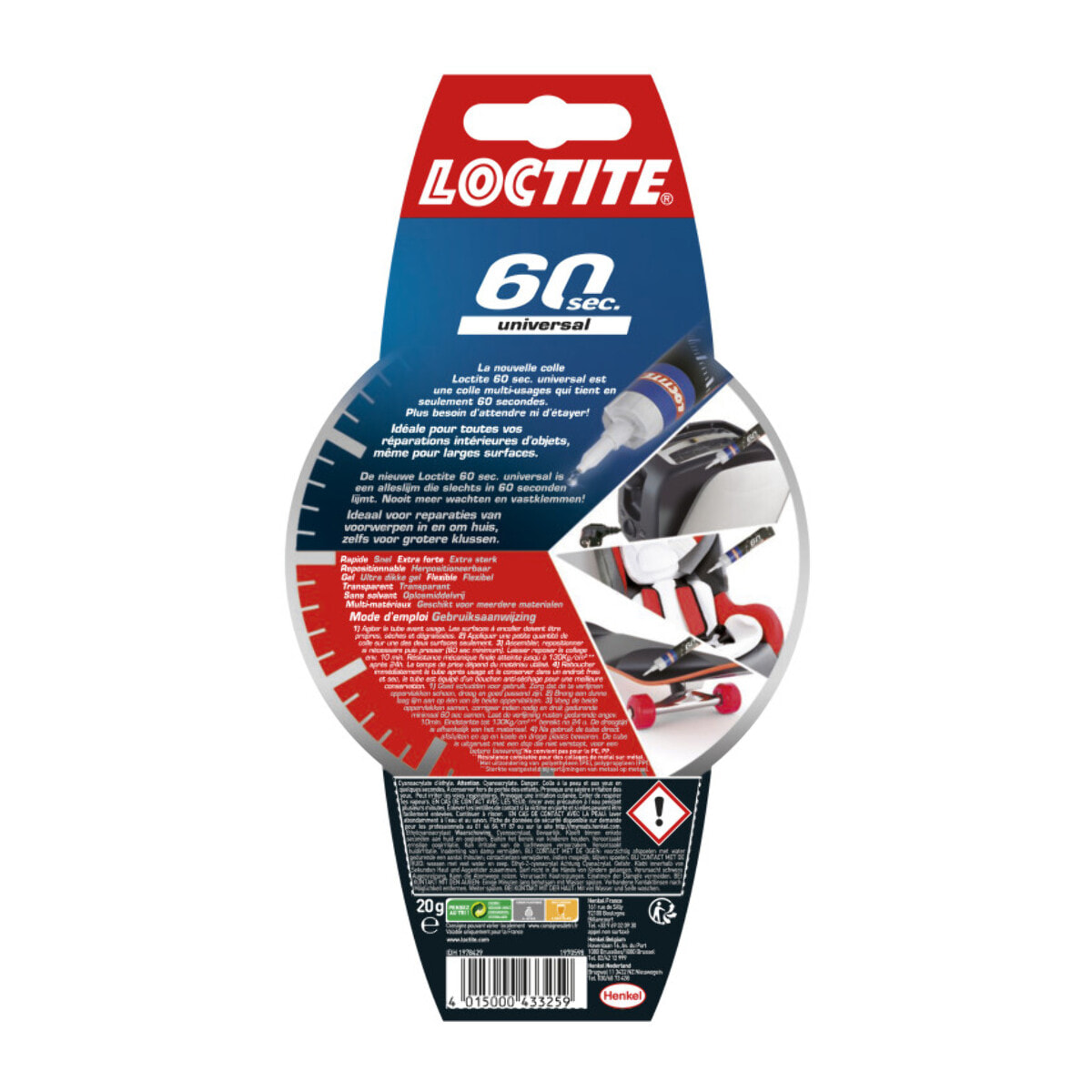 Pack de 2 - Loctite - Colles Multi-Usages 60 Secondes Universal Tube 20G Blister