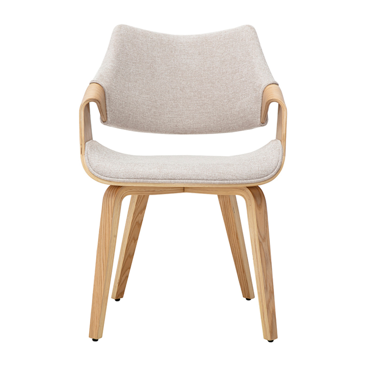 Chaises en tissu effet velours texturé beige et bois clair (lot de 2) SEVAN