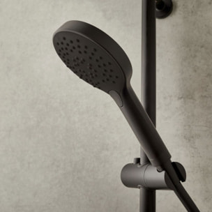 Pommeau de douche Metro 3 jets noir + flexible