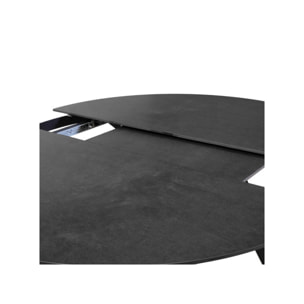 Table ronde en céramique extensible 190x140cm gris - PATRA