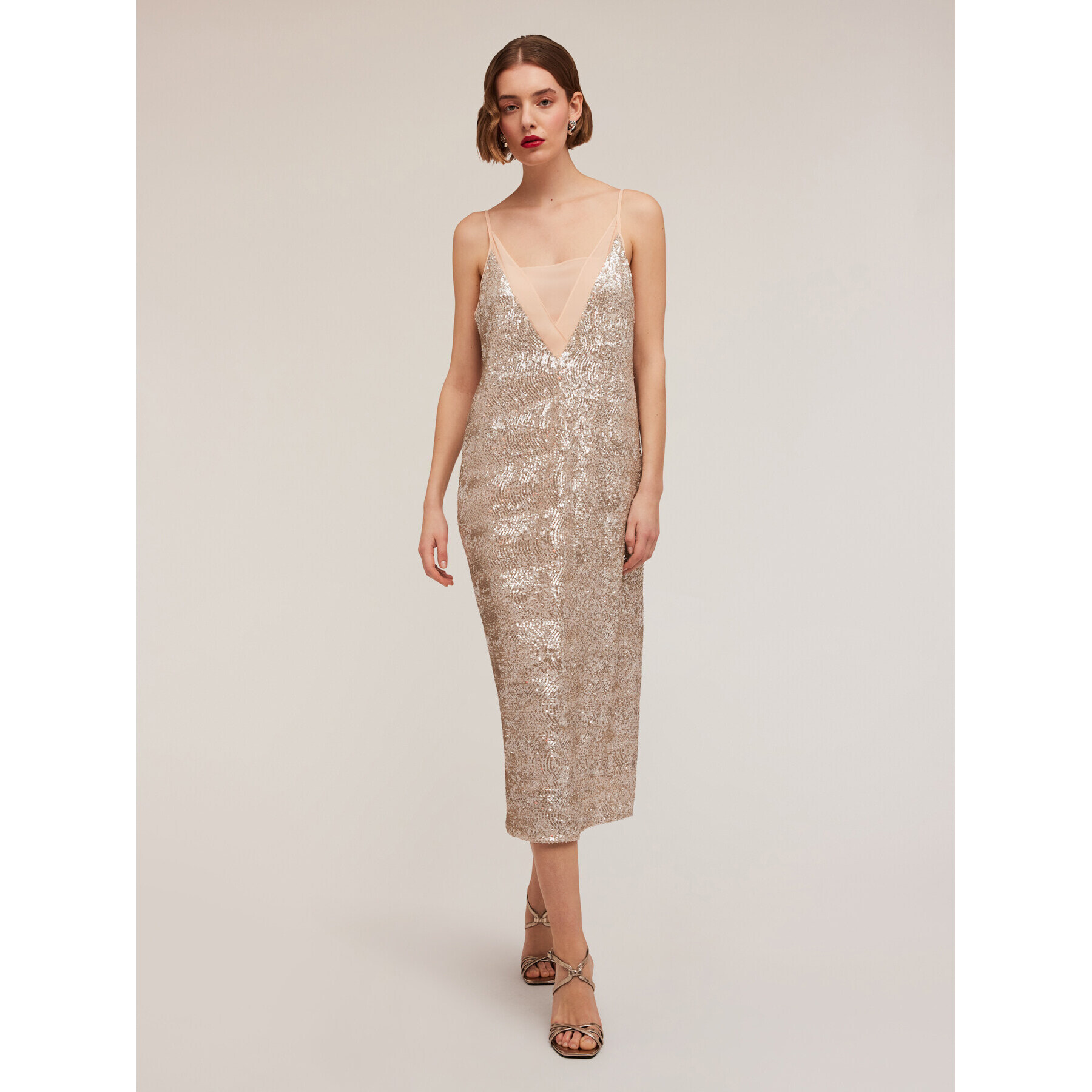 Motivi - Vestito midi full paillettes - Rosa