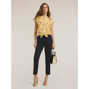 Motivi - Camisa estilo coreano con estampado floral - Amarillo