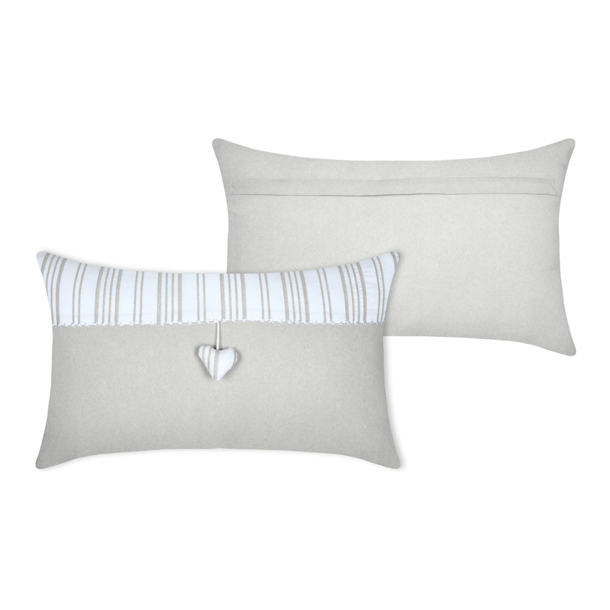 Coussin décoratif coeur - Ecru