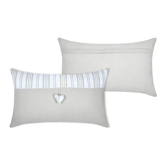 Coussin décoratif coeur - Ecru