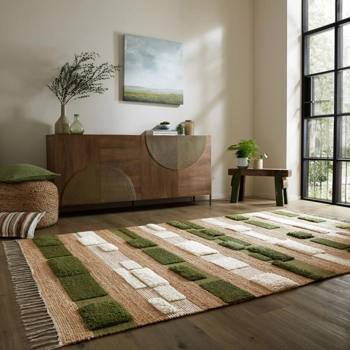 Tapis jute et laine MEDINA BLOCKS
