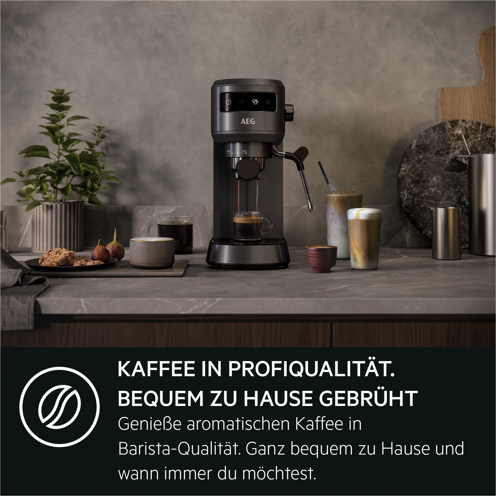 AEG Maquina de café espresso de 1 litro capacidad y 15 bares de presión EC6-1-6BST