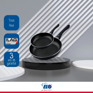 Lot de 2 woks de cuisine de 20 cm et 28 cm Elo Smart Life