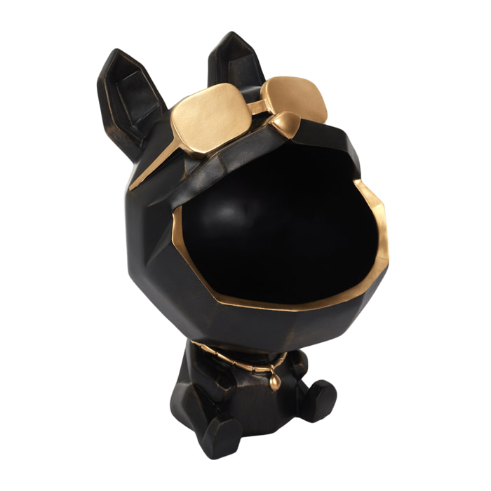 Sculpture Chien A Lunettes Noir Vide Poche