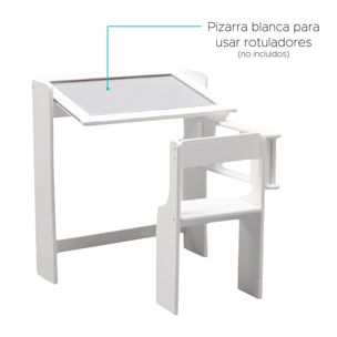 Pupitre pizarra infantil plegable color blanco