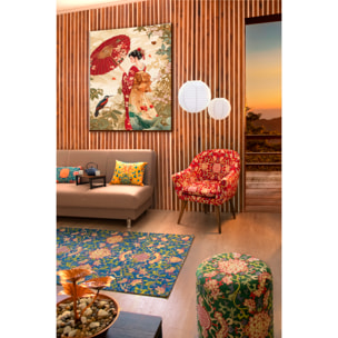 Poltrona Excelsa La Via Della Seta poliestere e legno 70x65x83 cm multicolor