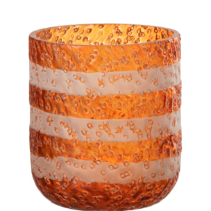 J-Line photophore Lignes - verre - orange/blanc - small - 2 pièces
