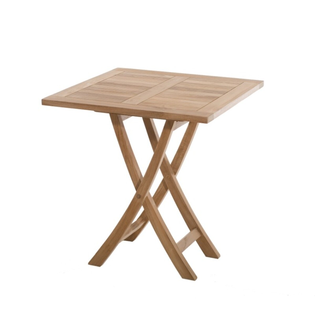 FUN - Table de jardin 2 personnes, carrée pliante 70x70cm en bois Teck