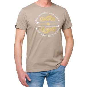 T-shirt in cotone 150 gr Hot Buttered Thunder Cachi.